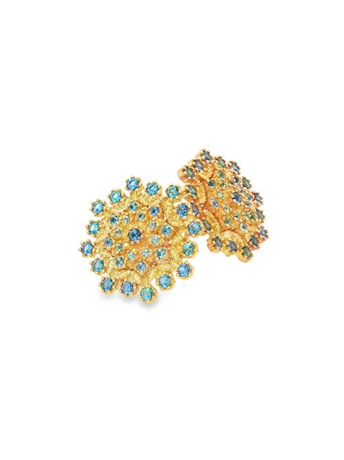 Flake gold celeste&acquamarina earrings GOCCIAZZURRA JEWELS | ORFLAKEOROAZZURRO